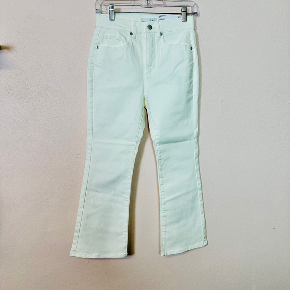 LOFT The Kick‎ Crop White Jeans, Size 25/0 Petite - Picture 1 of 6